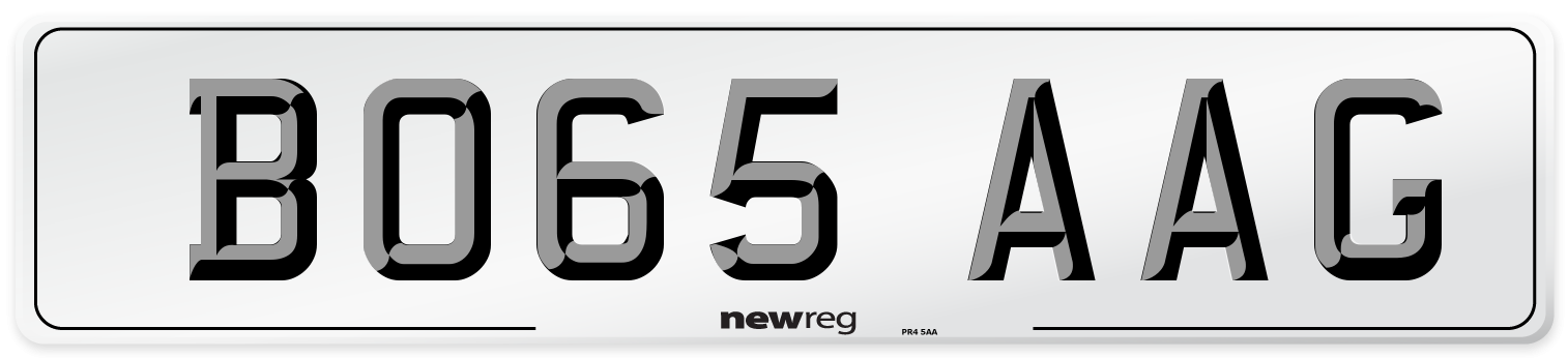 BO65 AAG Number Plate from New Reg